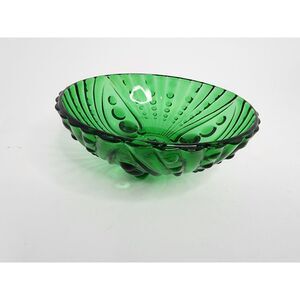 Anchor Hocking Forrest Green Small Footed Burple Bowl‎